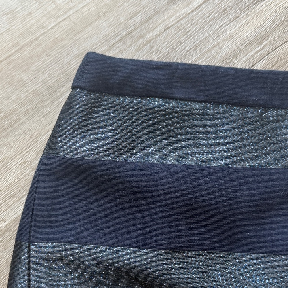 Tommy Hilfiger Metallic Glitter Striped Pencil Skirt - Picture 6 of 13